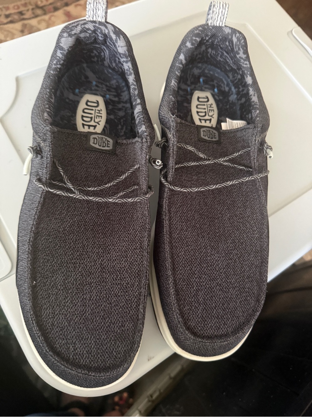Hey Dude Men’s Charcoal Gray Slip-On Canvas Loafers